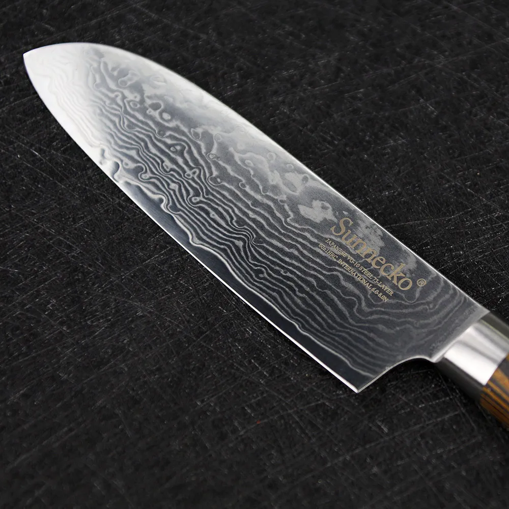 SUNNECKO 7 &quotДамаск Santoku нож японский VG10 сталь сильная твердость лезвия кухонные ножи