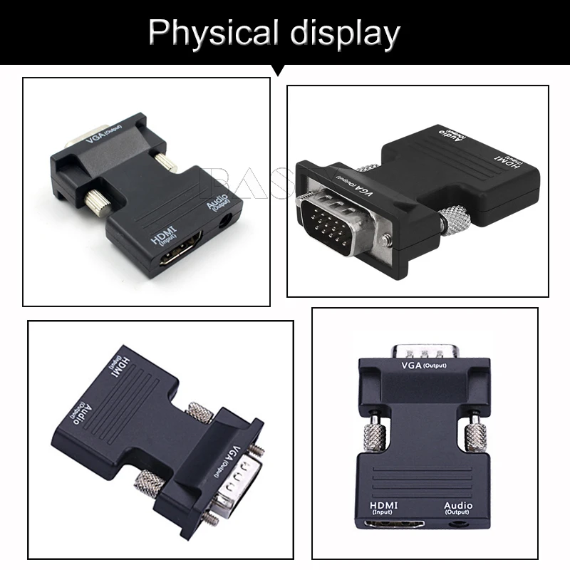 Адаптер Basix HDMI VGA с аудиоадаптером поддержка 1080P Сигнальный выход для