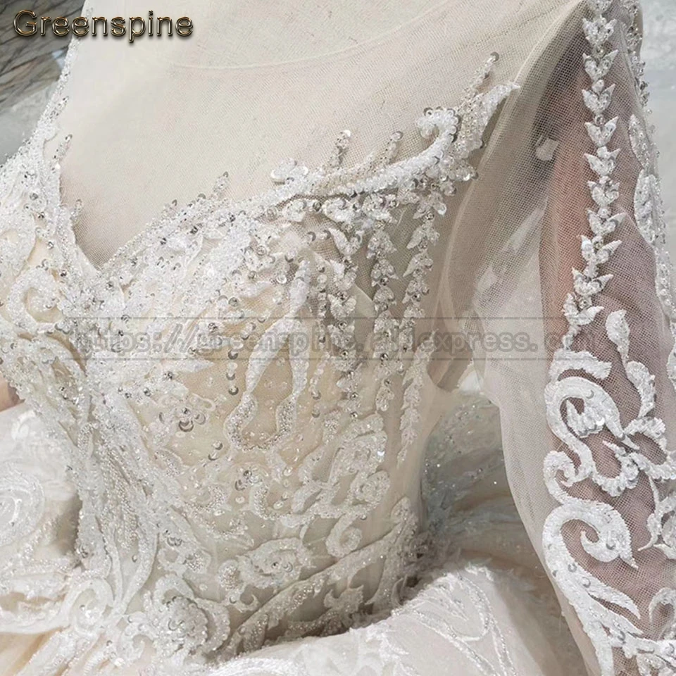 Зеленое винтажное индийское свадебное платье Vestido Sposa мусульманское свадебное платье с длинным рукавом Роскошные кружевные свадебные платья с бисером