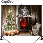 Каписко занавеска для камина стул Рождественский Декор фото фон Индивидуальные фотографии фоны для фотостудии
