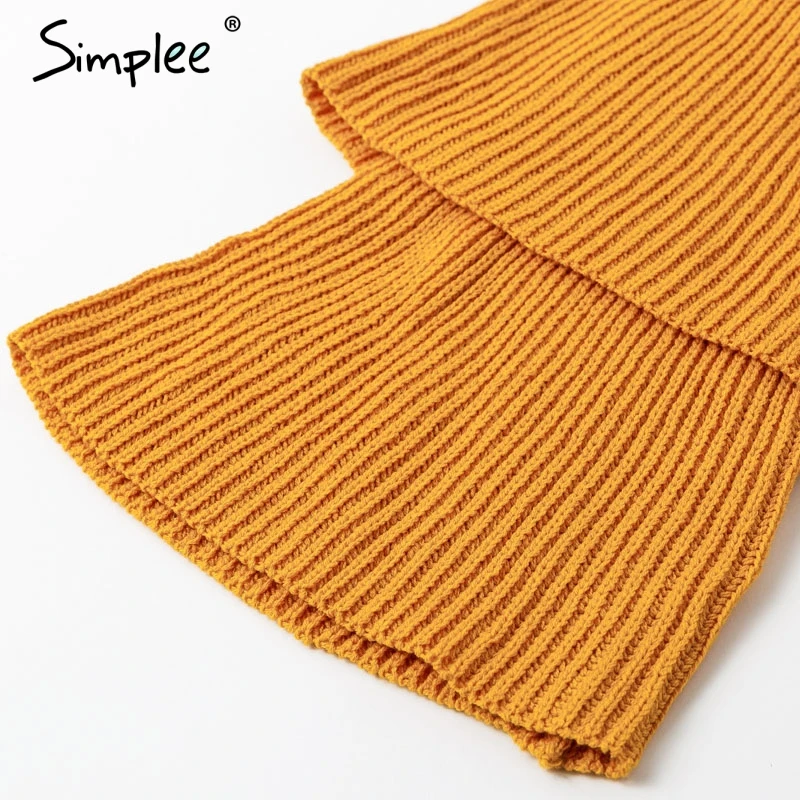 Simplee Elegant layered flare sleeve knitted sweaters Women winter 2018 Autumn Fashion pullovers girls tops knitwear jumper | Женская