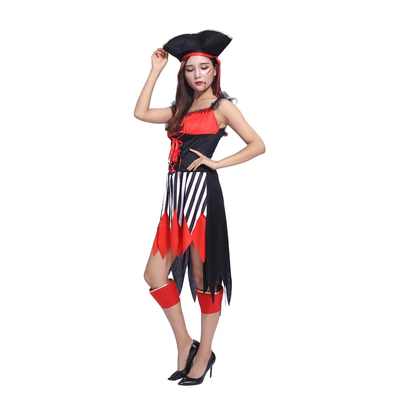 Новый женский костюм пирата на Хеллоуин костюмы для праздников театральные
