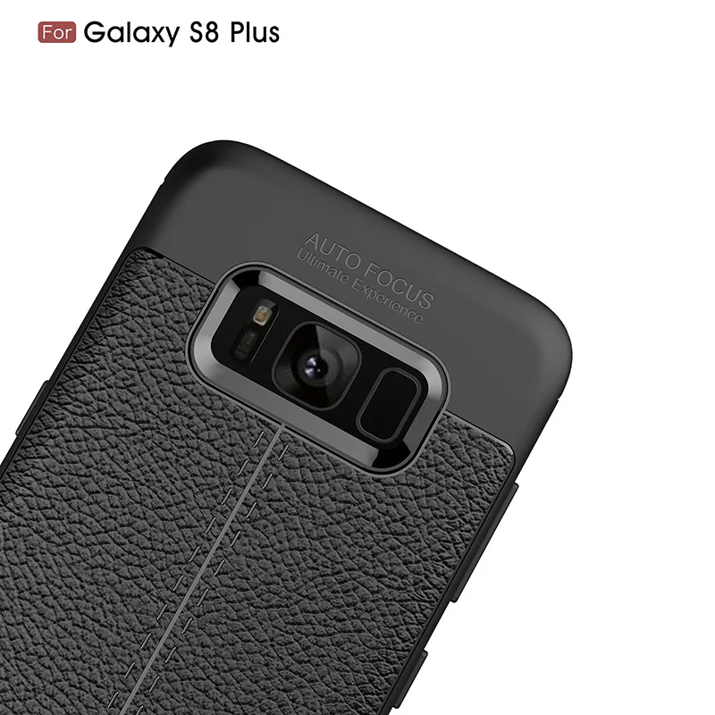 Ультратонкий Мягкий чехол для samsung Galaxy S8 Plus кожаный с узором на заднюю панель из