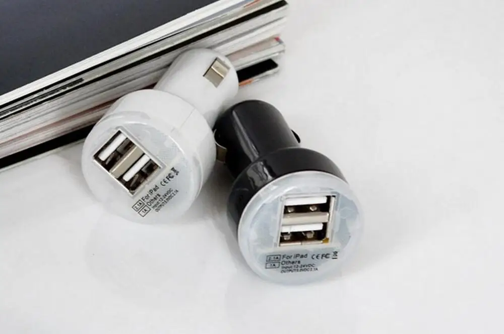 Автомобильное зарядное устройство для телефона USB Mini Dual 2 Port адаптер смартфон