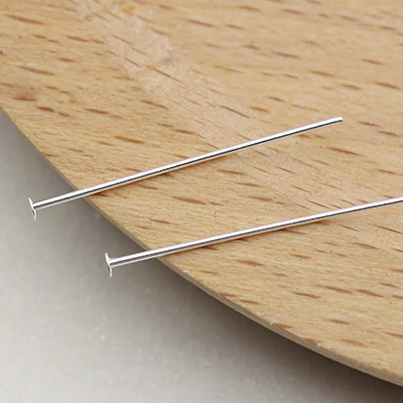 T Shape 10 шт., настоящий чистый твердый 925 пробы, серебряный, плоская Т-образная форма, заколки для глаз, круглый шарик, бусина, шпилька, серьги, сделай сам, для изготовления ювелирных изделий - Color: T Shape