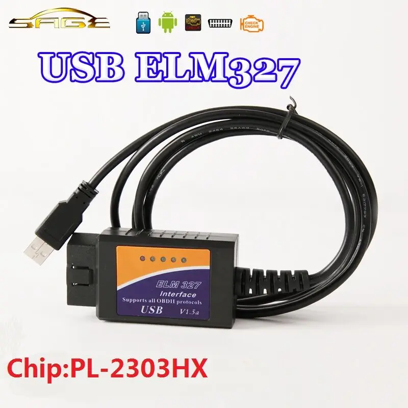 USB Bluetooth WIFI ELM327 OBD2/OBDII ELM 327 V1.5/V2.1 для Android IOS автоматический диагностический сканер