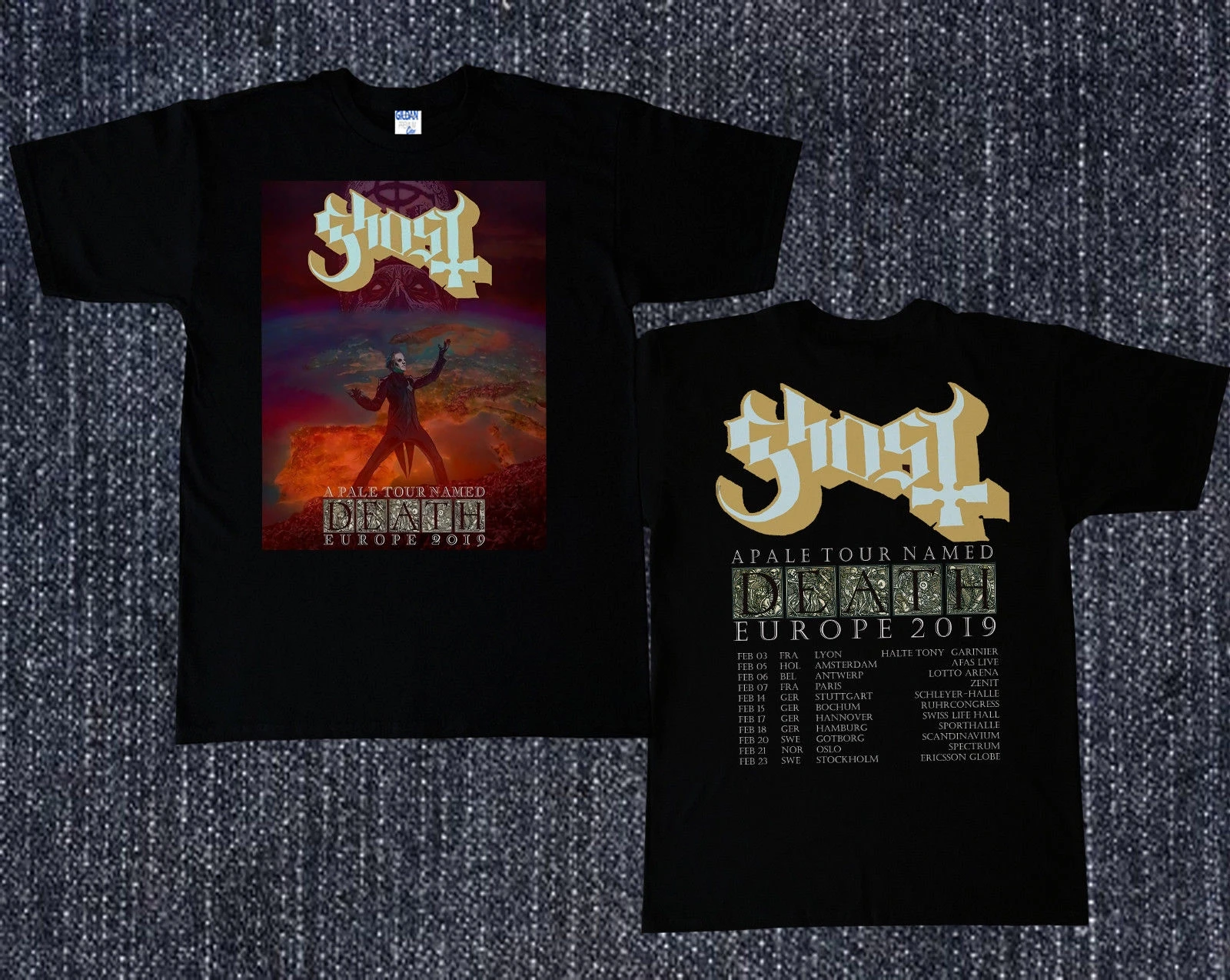 Мужская футболка Ghost Band A Pale Tour с именем Death Date 2019 скидка 100% хлопок для мужчин| |