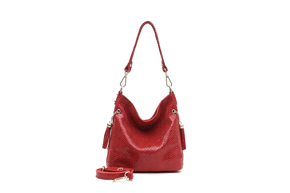 Arliwwi Brand Designer New Real Leather Shiny Snake Pattern Embossed Female Shoulder Bags High Quality Women Everyday Handbags