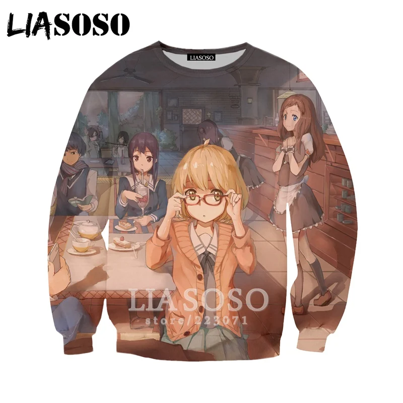 LIASOSO новинка 2019 мужские и женские модные толстовки с 3D принтом аниме Свитшот