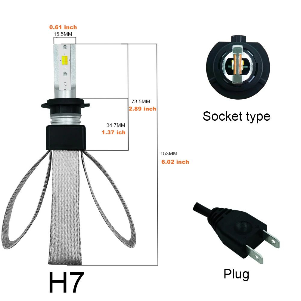 AROUSE H7 9006 H11 H1 9005 светодиодный головной светильник лампы H4 Hi-Lo луч CSP SMD 60 Вт 9600lm 3000K 4300K 6000K Автомобильная фара противотуманный светильник