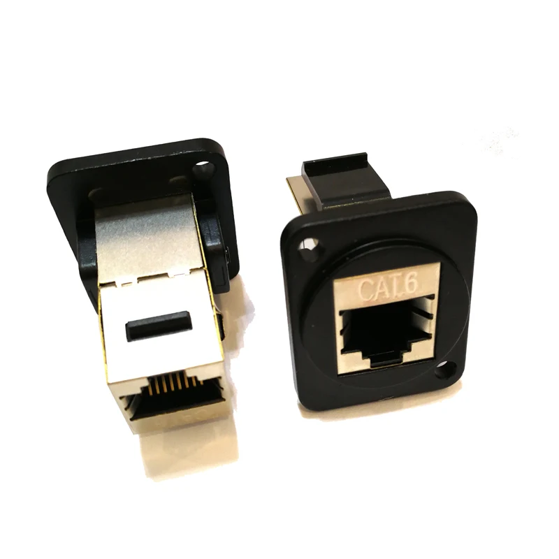 5 шт./лот D-Тип RJ45 Cat6 сетевой штекер Шасси панельный разъем аудиоразъем |