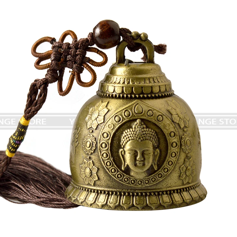 

Feng shui Buddhism Copper Bell Religious Wind Bell Buddha Home Hanging Decoration Blessing for Luck Wind Chime Car Decor Crafts