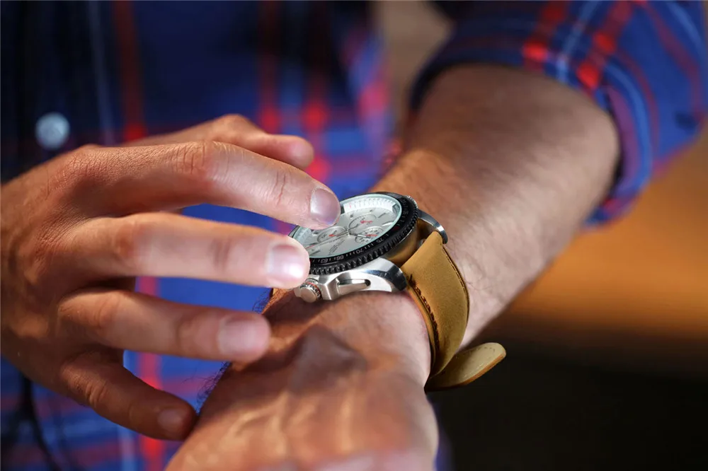 WOCCI Watch Band-винтажный кожаный ремешок для часов, выбор цвета и ширины(18 мм, 19 мм, 20 мм, 21 мм или 22 мм), Пряжка из розового золота
