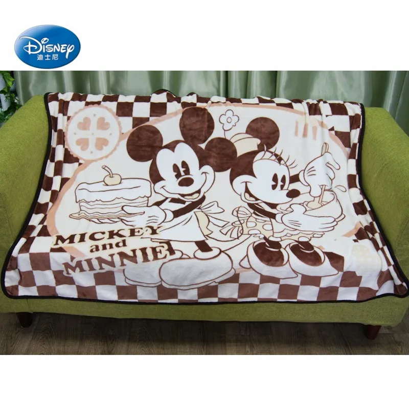 Недорогое теплое коричневое Флисовое одеяло с Микки Маусом, детский подарок на кровать/кроватку/диван, 100x140 см