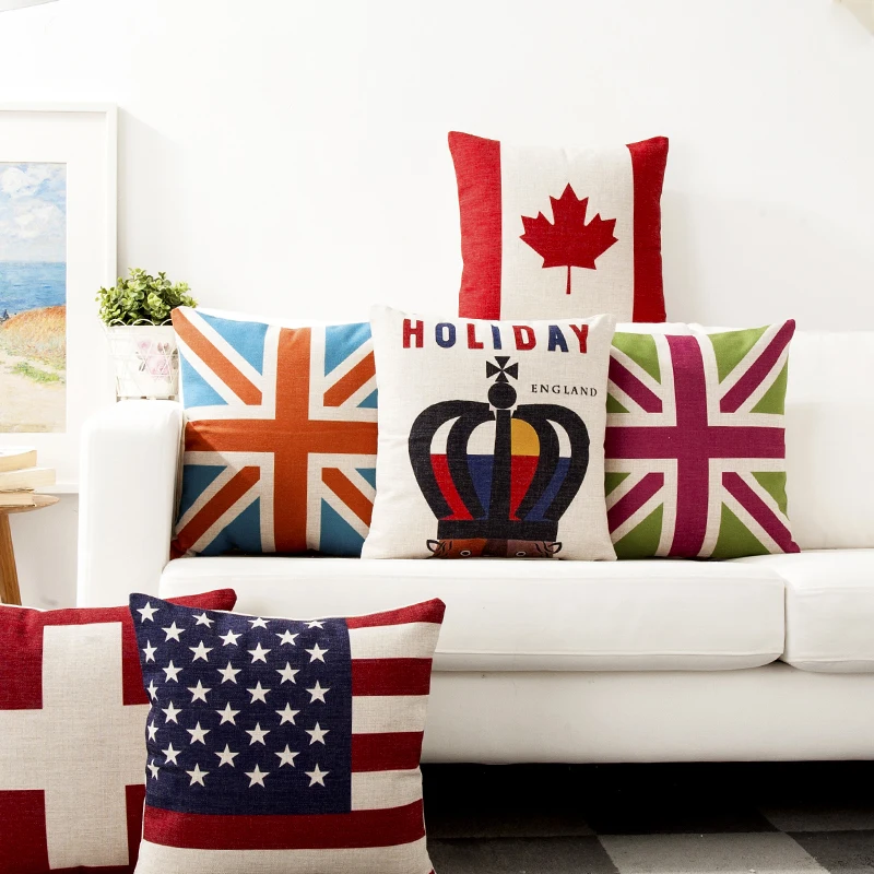 Юнион Джек Канада американский флаг наволочка для домашнего декора декоративная