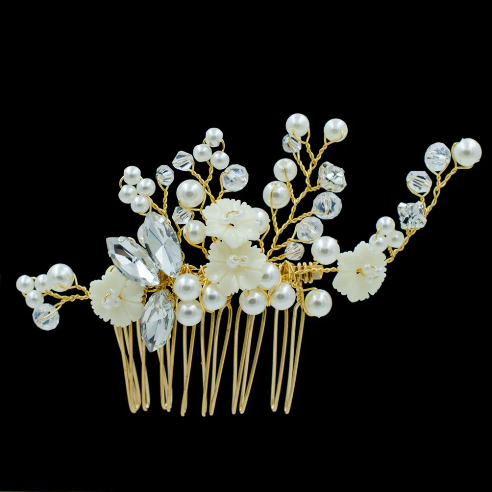 Ручная работа Стразы с золотым оттенком кристаллы цветок девушка свадьба