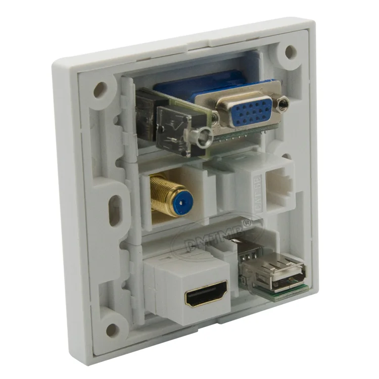 Vga hdmi 3 5 мм аудио USB RJ45 F головка телевизионная настенная пластина с задней