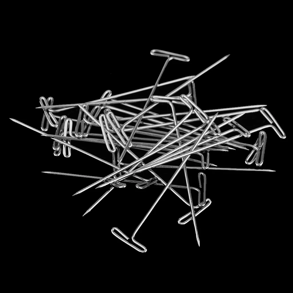 100 шт/уп Т-образные шпильки для париков серебро 6 размеров инструменты укладки