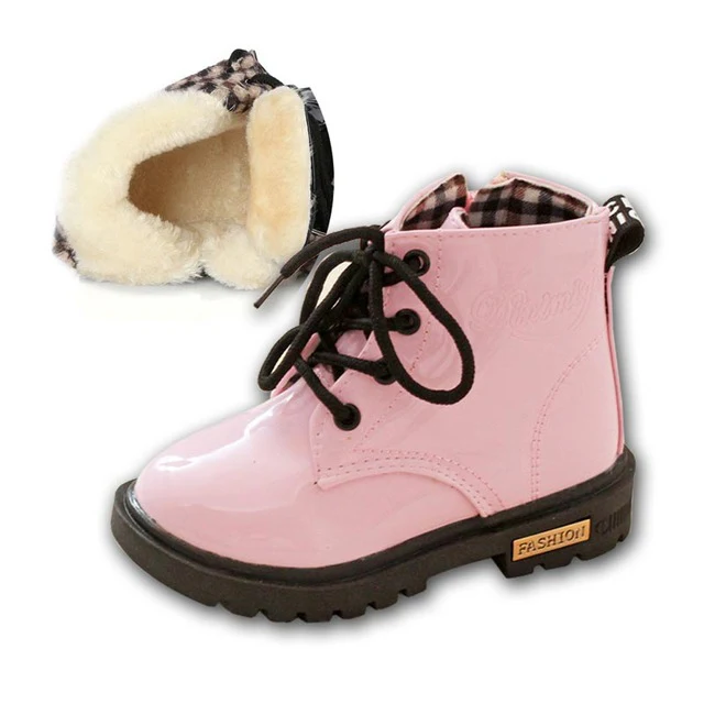 Детская обувь; сезон осень-зима; коллекция года; Детские Ботинки martin в Корейском стиле; кожаные водонепроницаемые ботинки для мальчиков и девочек