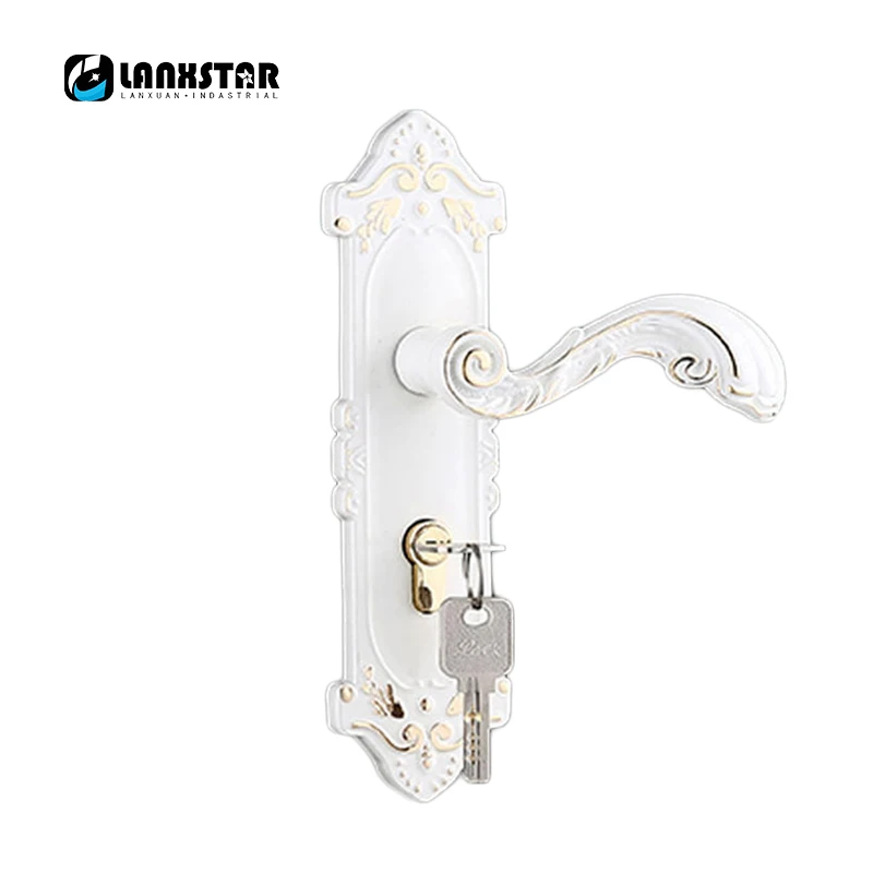 

LANXSTAR Hot Supply 50 Lock-body Three Shaft Zinc Alloy Handle Lock Mute Lockcore Brass Lockset Wood Door Locks