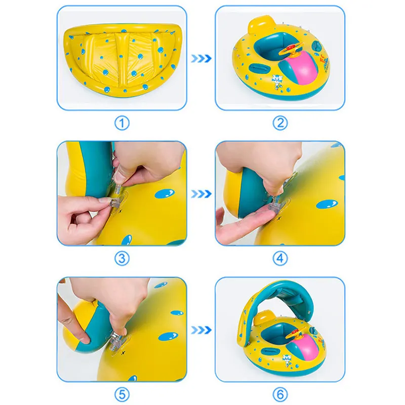 Детские плавающие кольца Надувное детское сиденье плавающая лодка безопасный
