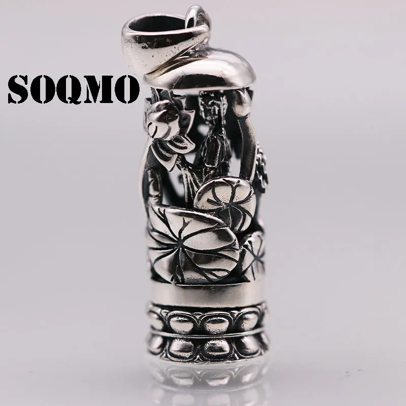 SOQMO 100% Настоящее серебро 925 пробы Подвески Будды для женщин и мужчин аксессуары