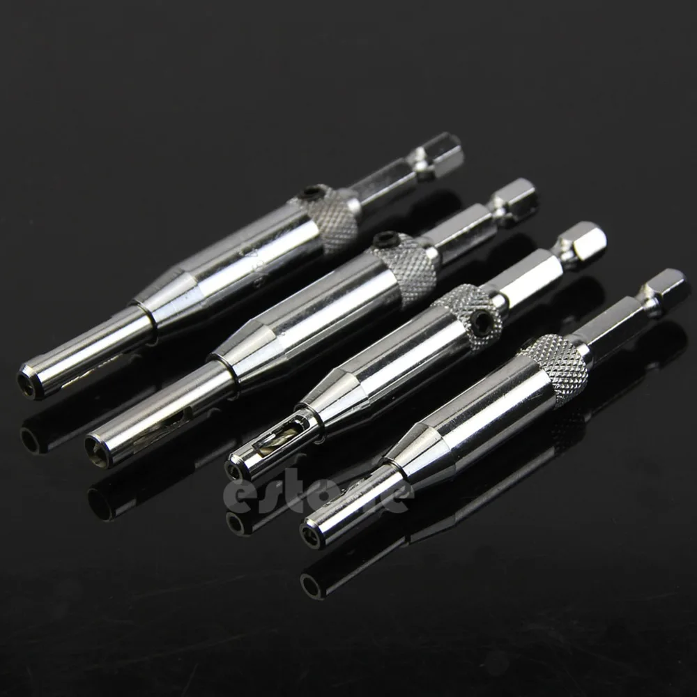 

4Pcs HSS Self Centering Hinge Drill Bits Set Door Cabinet 5/64" 7/64" 9/64" 11/64"