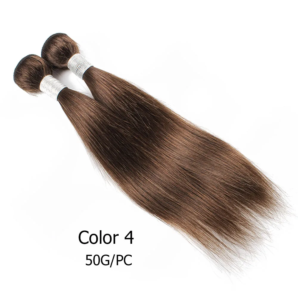 50g Color 4 Bobbi коллекция 2 пучка 50 г/шт. Омбре мед блонд темно-коричневый индийские волосы переплетения короткий Боб Стиль Прямые не Реми человеческие волосы - Цвет волос: 50g Color 4