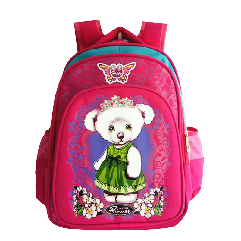 Рюкзак для девочек, водонепроницаемый, с изображением медведя из мультфильма, для начальной школы 1-5 классов