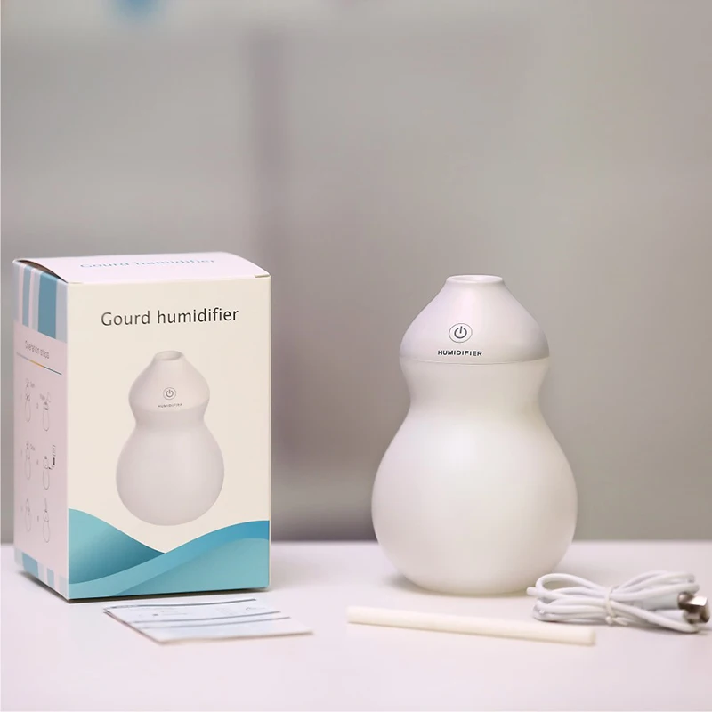 

LED Light Lamp Light with 400ml Creative car USB Gourd Air Humidifier Diffuse Mist Maker Mini Household Bottle Air Purifier