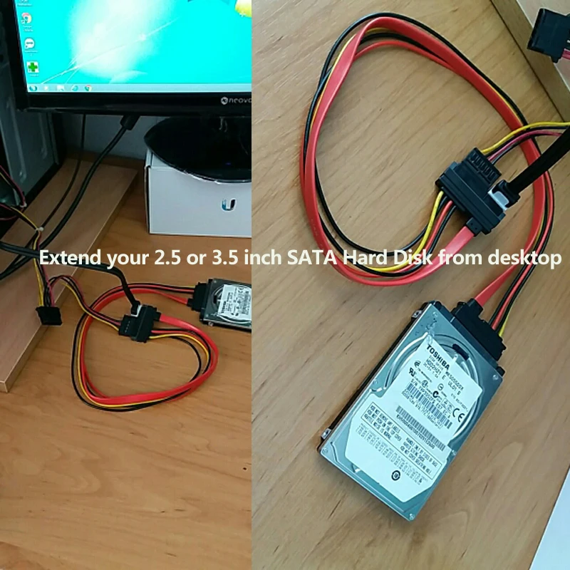 Удлинительный кабель SATA 22Pin 5 шт. штекер гнездо 7 + 15 Pin серия ATA комбинированный для
