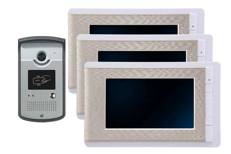 7 дюймов проводной домофон видео телефон двери с 3 монитором ИК ночного видения |