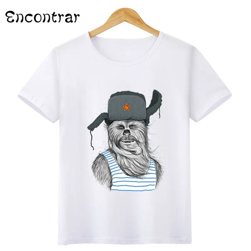 Детская футболка с изображением русского медведя Chewbacca повседневные топы