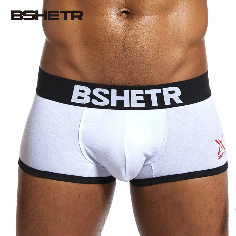 Трусы боксеры BSHETR мужские хлопковые пикантное нижнее белье с U образным выпуклым