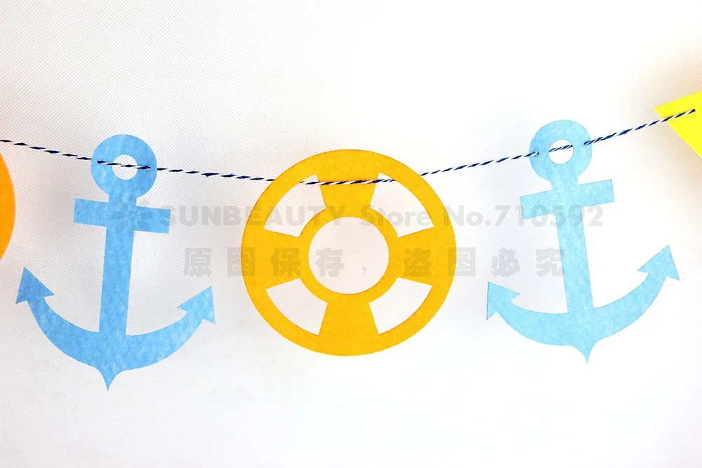 Морской баннер якоря рулевые колеса парусная лодка для маленьких мальчиков