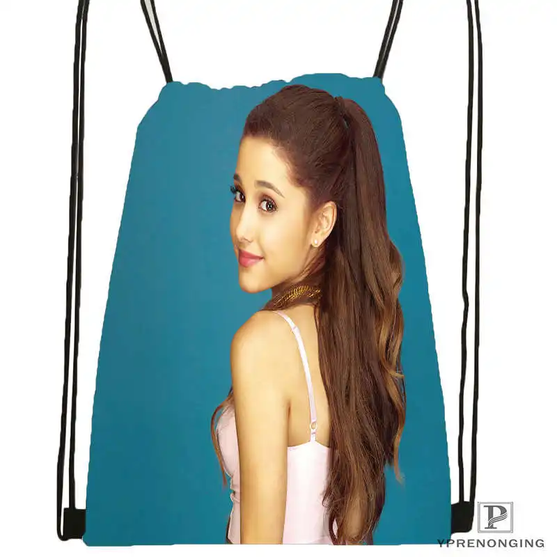 Drawstring Backpack На заказ Ariana Grande#10 походная сумка на шнурке милый рюкзак для детей(черная спинка) 31x40 см#180531-02-42 - Цвет: Drawstring Backpack