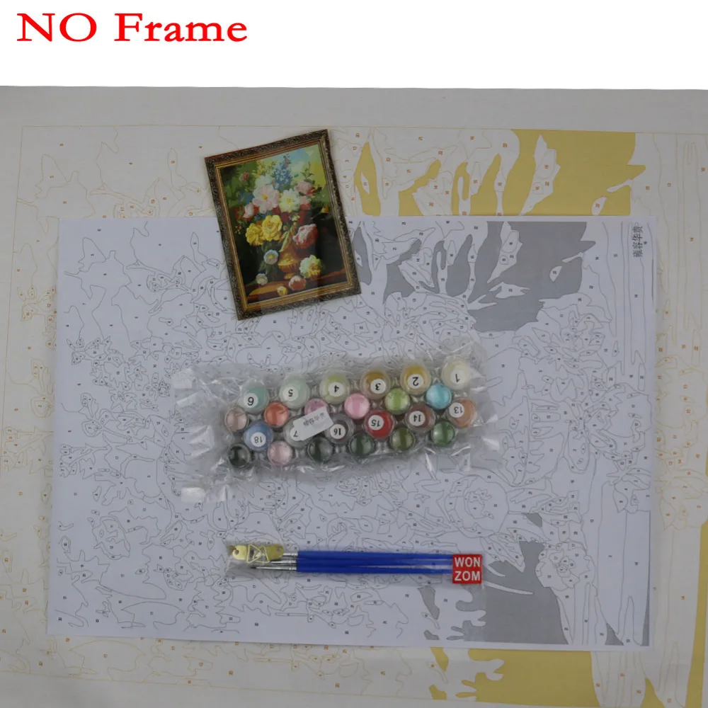 DIY цветок живопись по номеру 40*50 см на холсте Набор для рисования маслом домашний