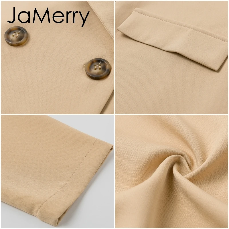 JaMerry Highstreet шикарный комплект из двух предметов Женский блейзер двубортный офисный Женский блейзер Повседневная Уличная одежда женский костюм