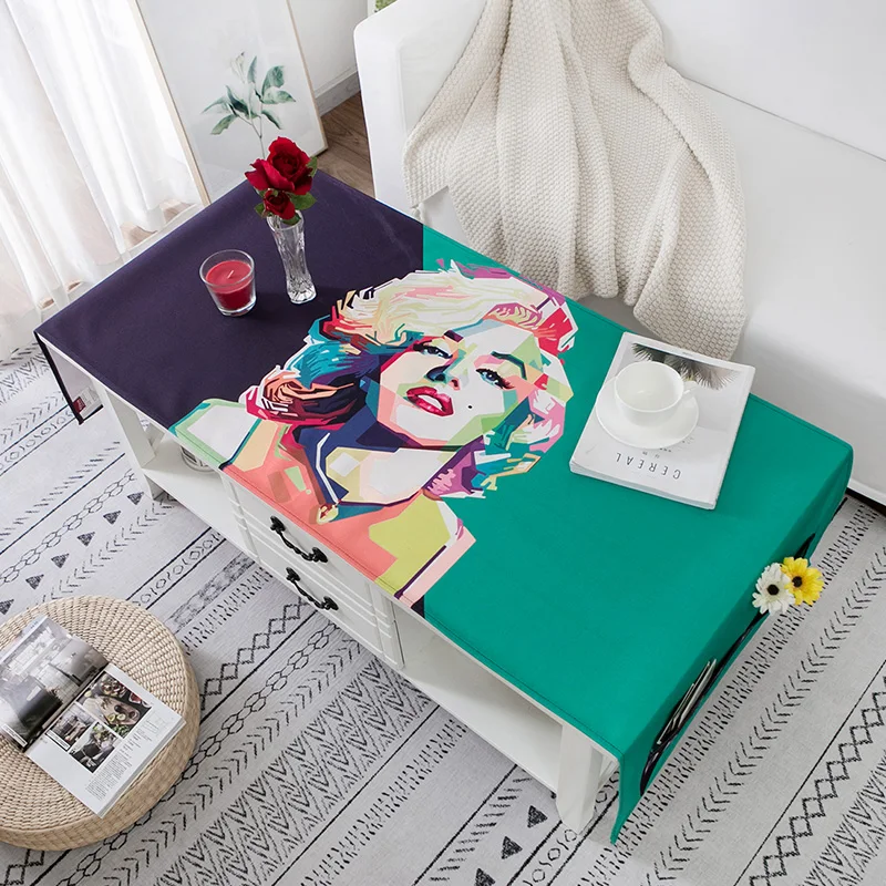 Чехол для чайного стола из хлопка и льна с маленькими листьями ладонями лосем