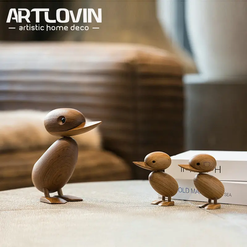 Новое поступление Скандинавское Данию прочное тиковое дерево деревянная утка