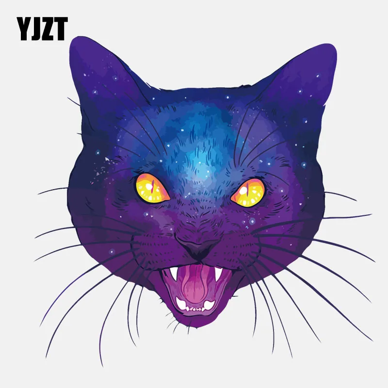 Автомобильная наклейка YJZT 14 4 см * 1 стильная звезда голова кошки ПВХ декоративная