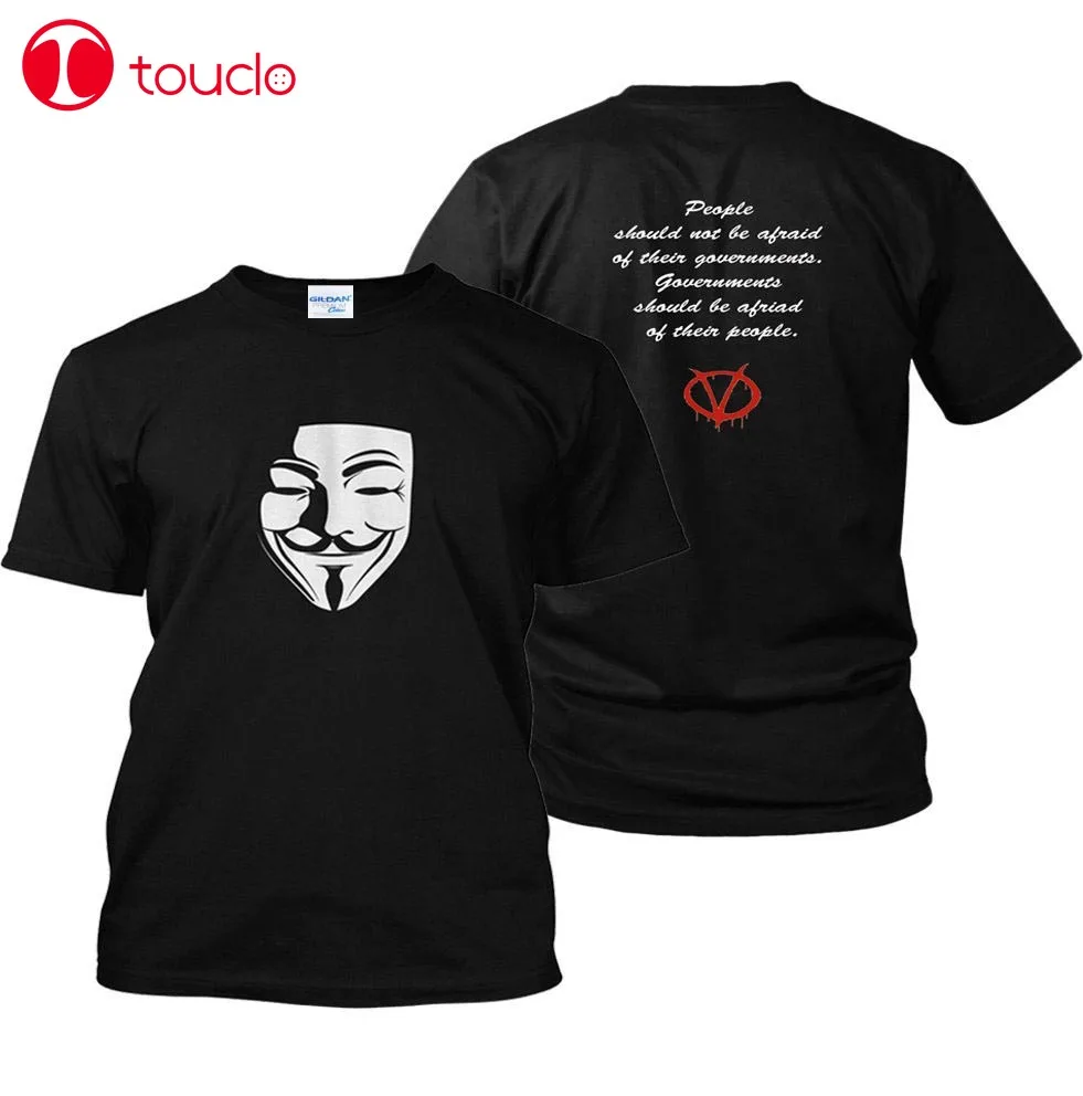 Двухсторонняя футболка с v образным вырезом Vendetta anarchia 99% Fawkes Anonymous Rally