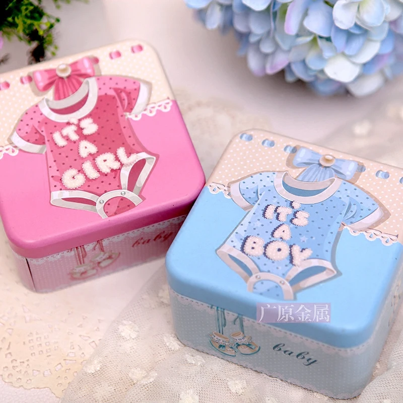 10 шт. жести крещение Baby Shower сувениры День рождения мальчик и девочка Подарочная