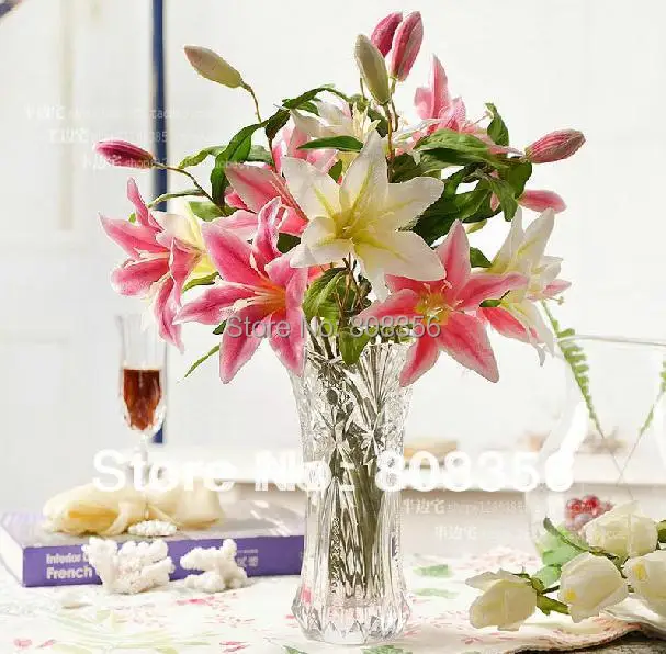 52 см Европейское Моделирование искусственных цветов Лилия две Цветочные головки