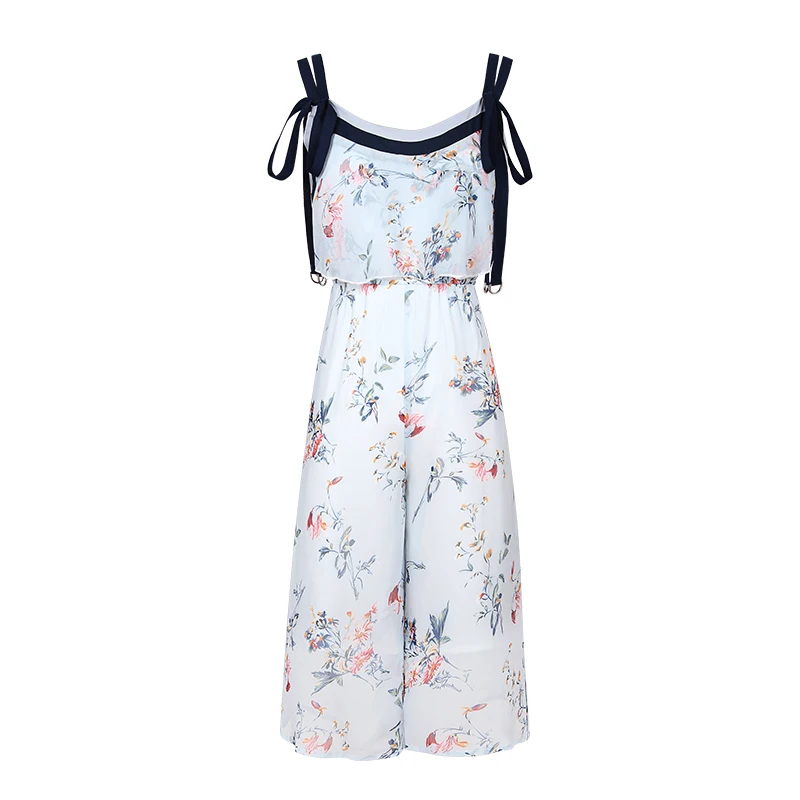 TEAEGG Дамский Летний шифоновый комбинезон tuta donna elegante lunga Модный милый с широкими