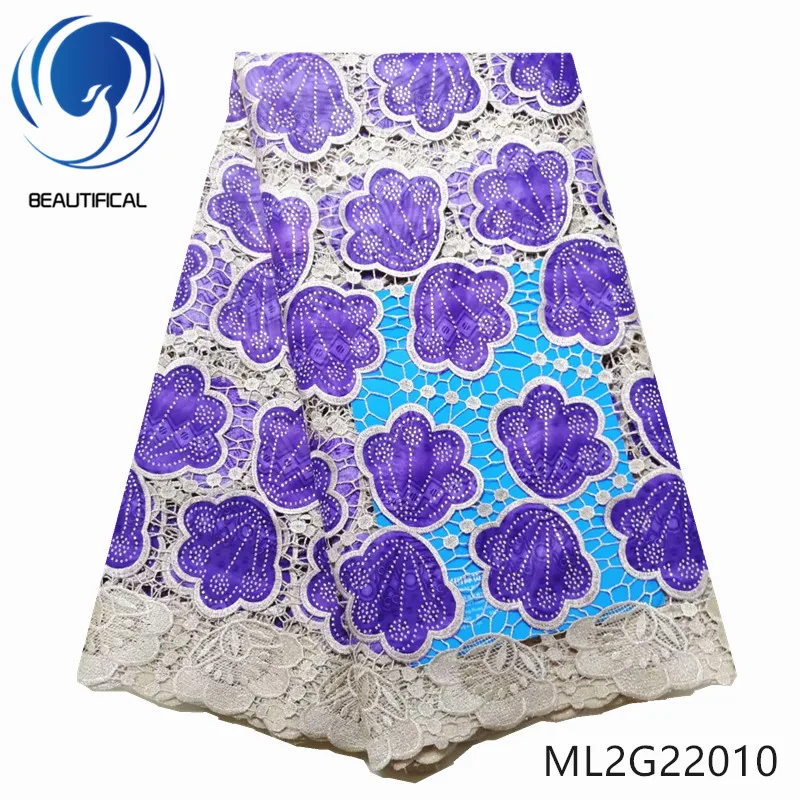 

BEAUTIFICAL African cord lace fabrics Fashion nigerian guipure lace mix wax fabric with stones for dress Free shipping ML2G220