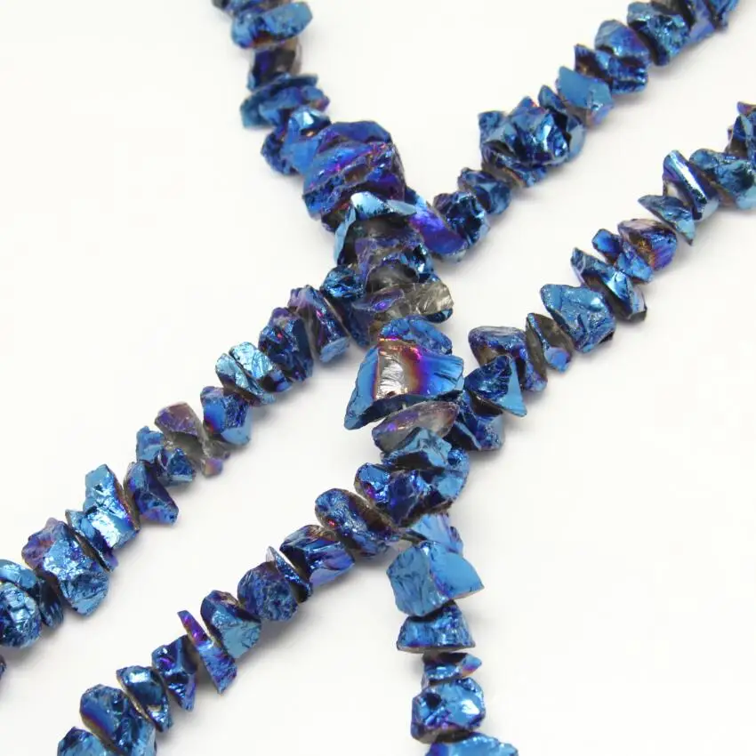 Титановые кварца грубые камни в центре просверленные чипы свободные бусины для