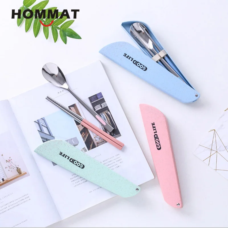 2 шт./компл. портативный набор посуды столовые приборы из нержавеющей стали