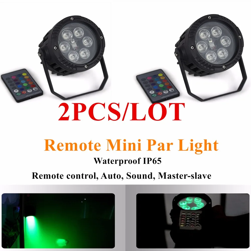 2 шт./лот LED Par Light с 6 шт. лампами бусинами 3 Вт RGB пульт дистанционного управления