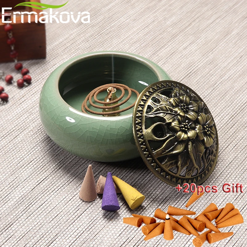 Керамическая курильница ERMAKOVA 7 5 см (2 9 дюйма) фарфоровая круглая из сандалового